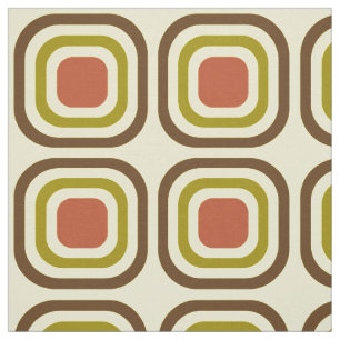 Retro Vintage Mod Square Pattern Fabric