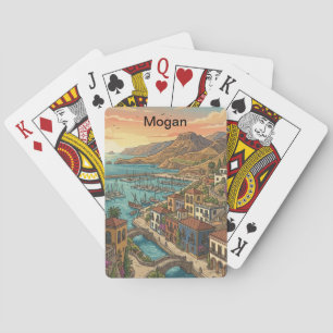 Retro Vintage Mogan Gran Canaria Canary Islands Poker Cards