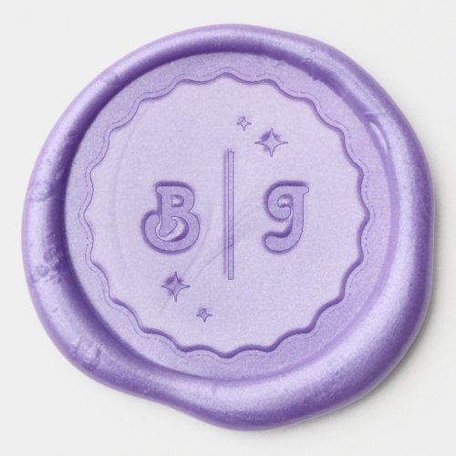 Retro Vintage Monogram Initial Wedding Wax Seal Sticker