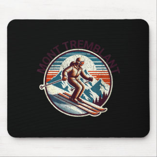 Retro vintage mont tremblant canada ski resort mouse pad