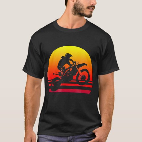 Retro Vintage Motocross Shirt Sunset Dirt Bike