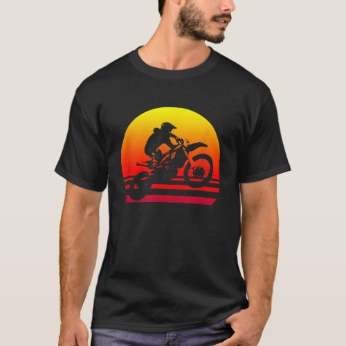 Retro Vintage Motocross T Shirt Sunset Dirt Bike M