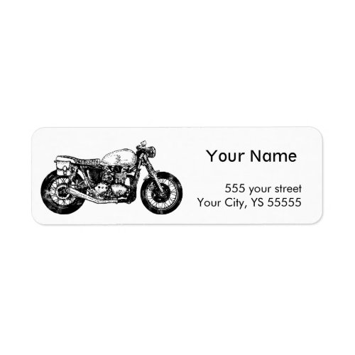 Retro Vintage Motorcycle Distressed Graphic Label