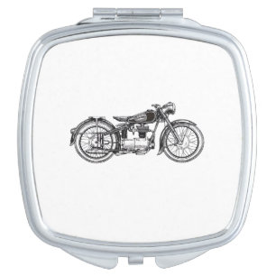 Retro Vintage Motorcycle _ I Love My Motorcycle Compact Mirror