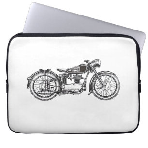 Retro Vintage Motorcycle _ I Love My Motorcycle Laptop Sleeve