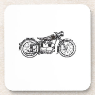 Retro Vintage Motorcycle _ I Love My MotorcycleRet Beverage Coaster