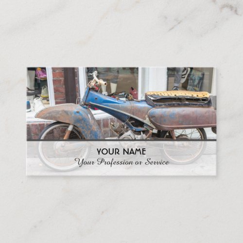 Retro vintage motorcycle restauration experts business card