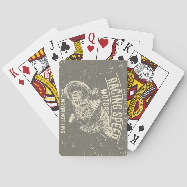 Retro Vintage Motorcyle Poker Cards (Back)
