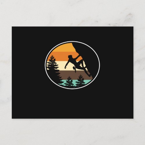 Retro Vintage Mountain Climber Rock Climbing Lover Announcement Postcard