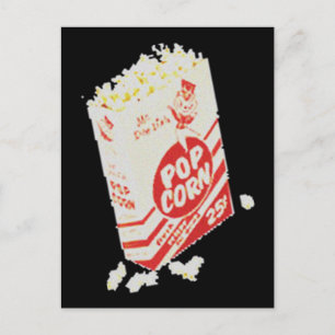 Retro Vintage Movie Theater Popcorn Postcard