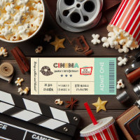 Retro Vintage Movie Ticket Birthday Party Invite