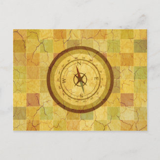 Retro Vintage Multicolored Compass Design Postcard
