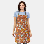 Retro Vintage Mushroom Flower Pattern Apron