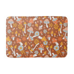 Retro Vintage Mushroom Flower Pattern Bath Mat