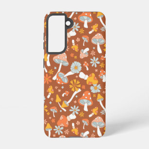 Retro Vintage Mushroom Flower Pattern Samsung Galaxy S21 Case