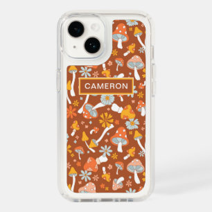 Retro Vintage Mushroom Flower Pattern Speck iPhone 14 Case