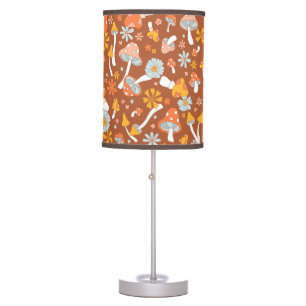 Retro Vintage Mushroom Flower Pattern Table Lamp