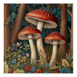 Retro vintage mushrooms acrylic print