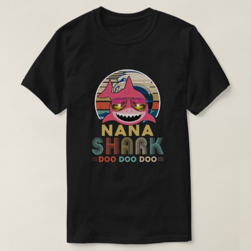 Retro Vintage Nana Shark Doo Doo Doo T_Shirt