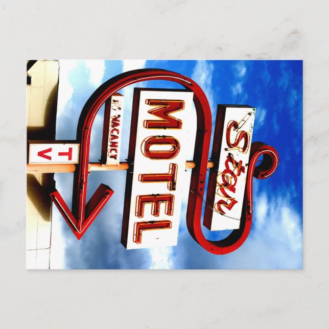Retro Vintage Neon Sign Postcard (Front)