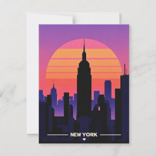 retro vintage New York Postcard