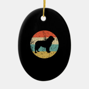 Retro Vintage Newfoundland Funny Newfie Dog Ceramic Ornament