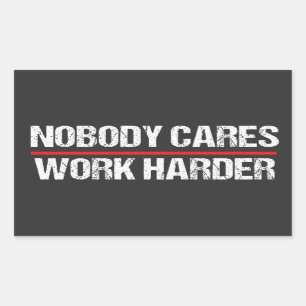 Retro Vintage Nobody Cares Work Harder Rectangular Sticker