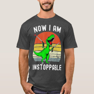 Retro Vintage Now I Am Unstoppable T Rex Funny  T-Shirt