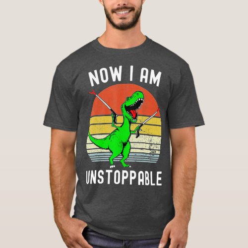 Retro Vintage Now I Am Unstoppable T Rex Funny  T_Shirt