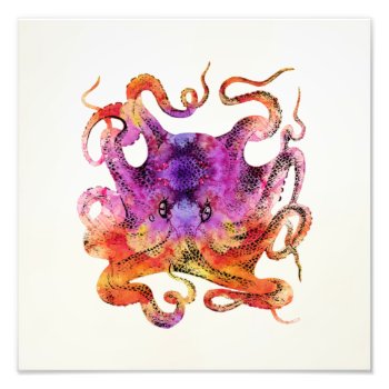 Retro Vintage Octopus Tie Dye Watercolor Purple Ph Photo Print by Coolvintagequotes at Zazzle