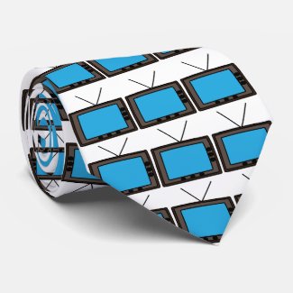 Retro Vintage Old Television Neck Tie