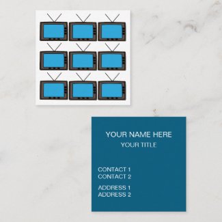 Retro Vintage Old Television Square Business Card