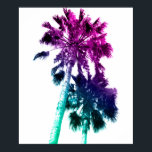 Retro Vintage Ombre Pop Art Palm Tree Print<br><div class="desc">Digital Capture Colored Pop Art Palm Tree in Los Angeles,  Southern California. Add this pop of chic color to your home. Perfect for any room to brighten up and remind you of vacation.</div>