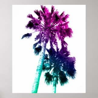 Retro Vintage Ombre Pop Art Palm Tree Print