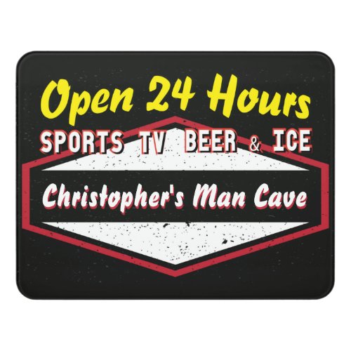 Retro Vintage Open 24 Hours Man Cave Sign