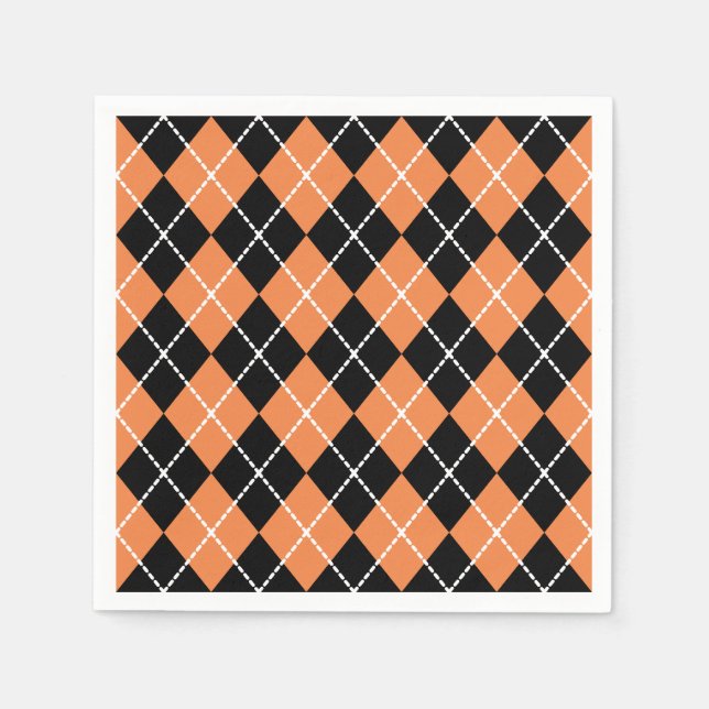 Retro Vintage Orange Happy Halloween Party Napkins (Front)