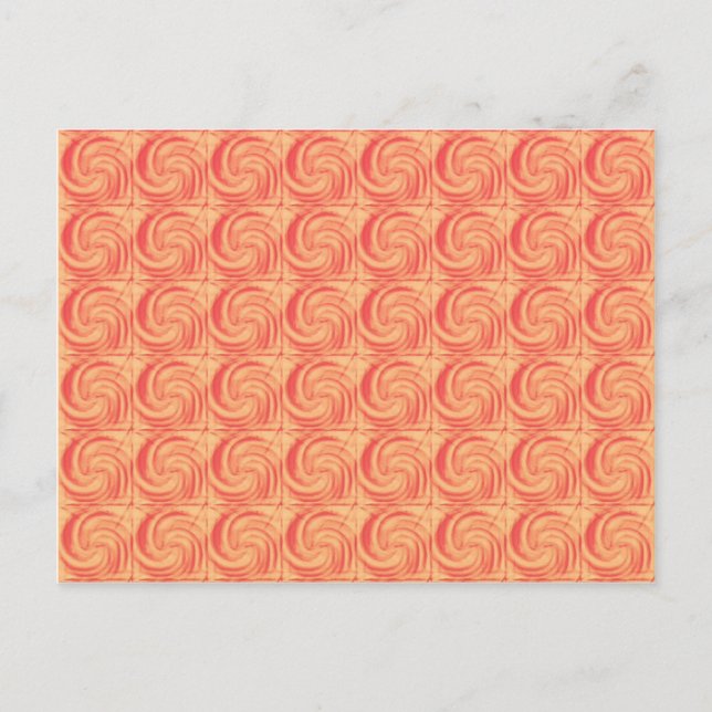 Retro Vintage Orange Swirl Pattern Postcard (Front)
