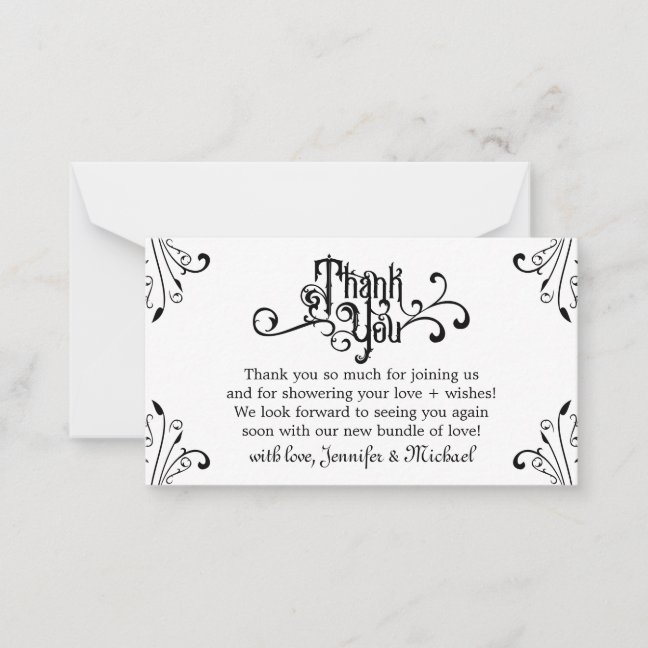 Retro Vintage Ornaments Thank You Note Card