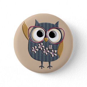 Retro Vintage Owl Button