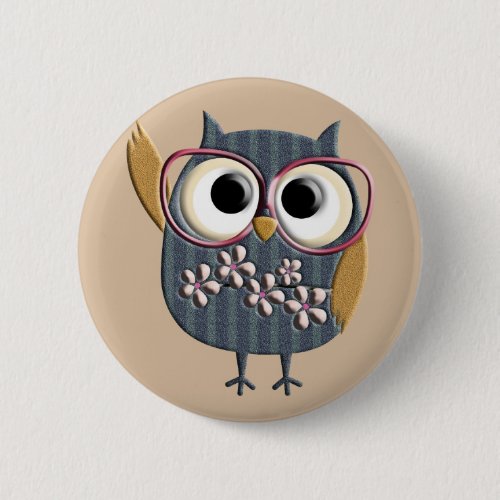 Retro Vintage Owl Button