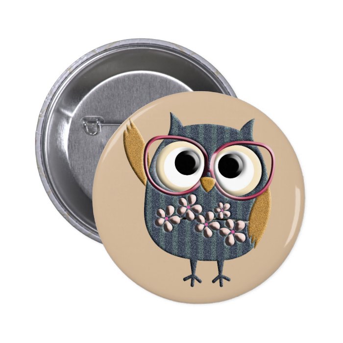 Retro Vintage Owl Buttons