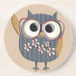 Retro Vintage Owl Coaster<br><div class="desc">Very cute retro owl design that you can customize yourself to make it even more special (adding a name or saying, etc.).</div>