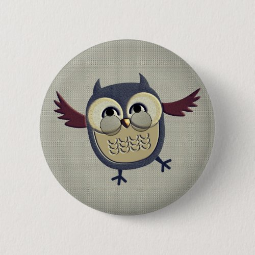 Retro Vintage Owl Pinback Button