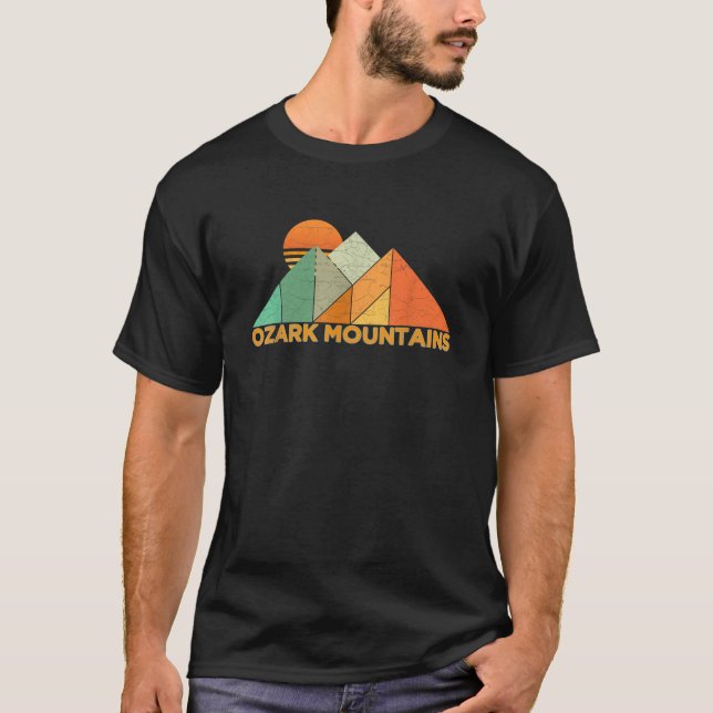 Retro Vintage Ozark Mountains  Distressed  T-Shirt (Front)