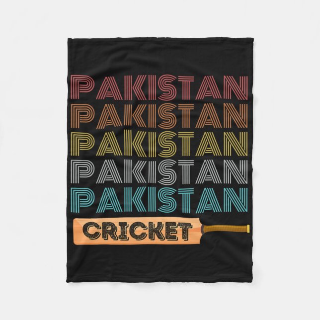 Retro Vintage Pakistan Cricket  Fleece Blanket (Front)