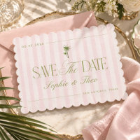 Retro Vintage Palm Tree Pink and Green Wedding