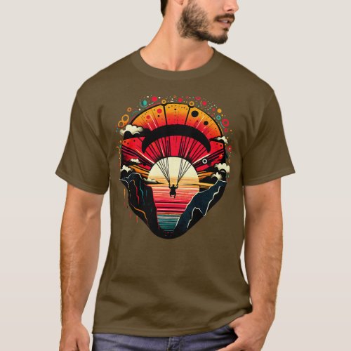 Retro Vintage Paragliding Design T_Shirt