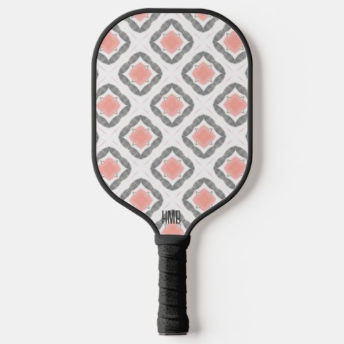 Retro Vintage Peach Black and White Personalized Pickleball Paddle