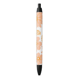 Retro Vintage Peach Fuzz Orange Flower Pattern Pen