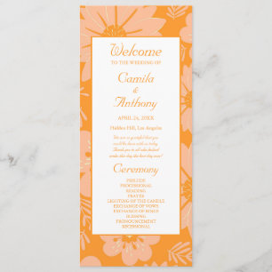 Retro Vintage Peach Fuzz Orange Flower Pattern Program